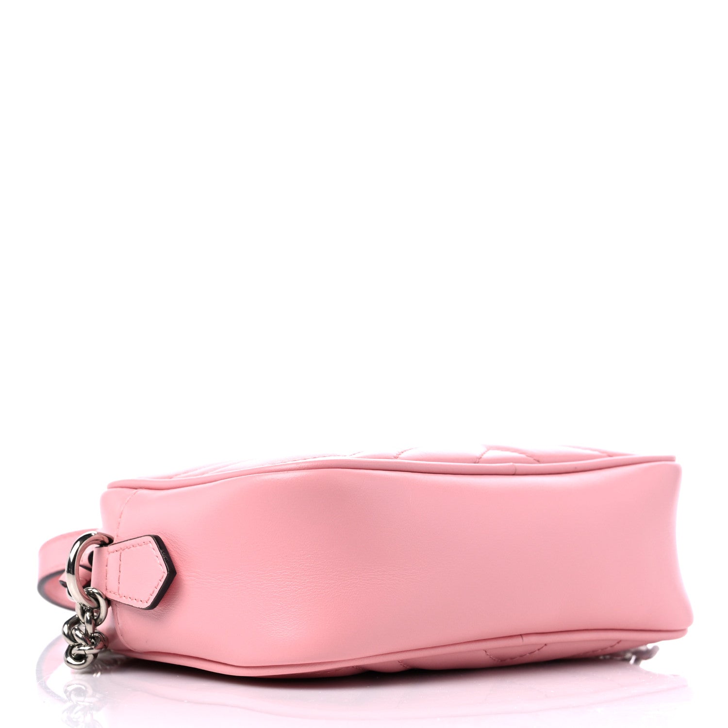 Gucci Calfskin Matelasse Mini GG Marmont Chain Shoulder Bag Wild Rose 4 of 11