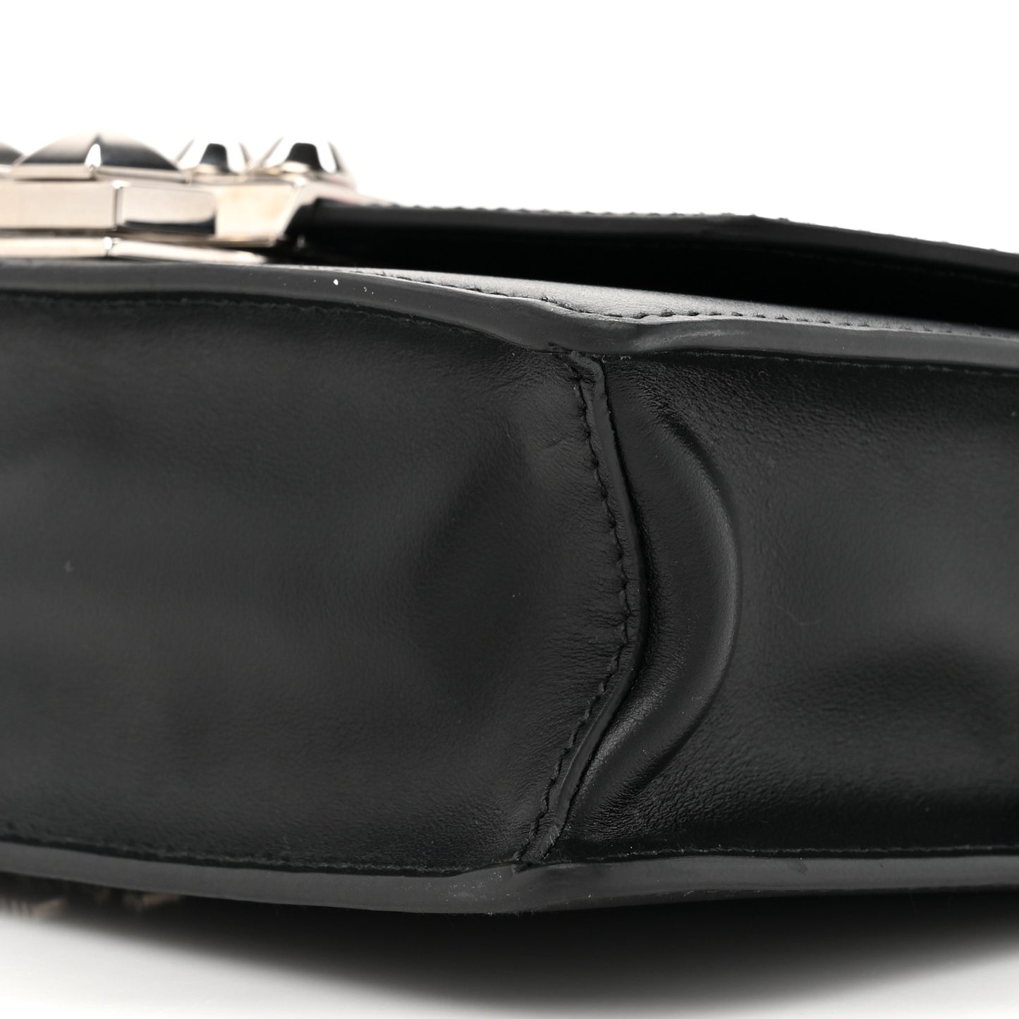 City Calfskin Saffiano Racing Logo Elektra Shoulder Bag Fuxia Black