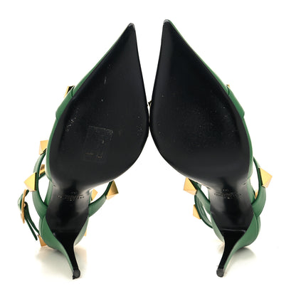 Valentino Garavani Calfskin Roman Stud Ankle Strap 100mm Pumps 37 Brilliant Green 5 of 9