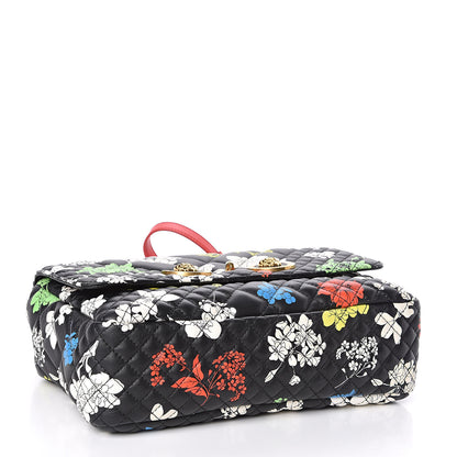 Versace Napa Print Bouquet Quilted Icon Dual Carry Bag Black Multicolor 4 of 10