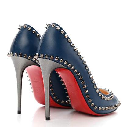 Christian Louboutin Kid Specchio Dorispiky 100 Pumps 37 Dark Gun 4 of 11