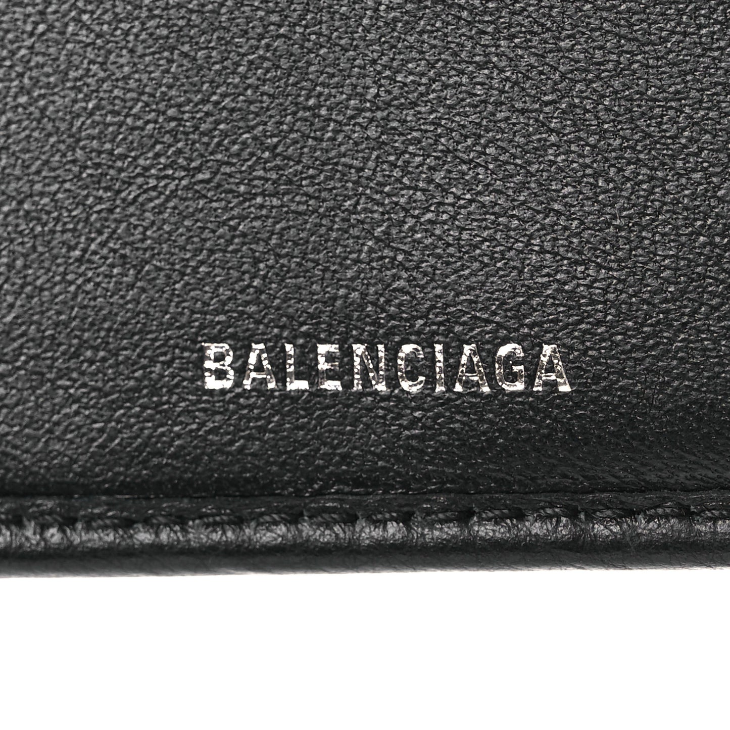 Textured Calfskin Passport Holder Black