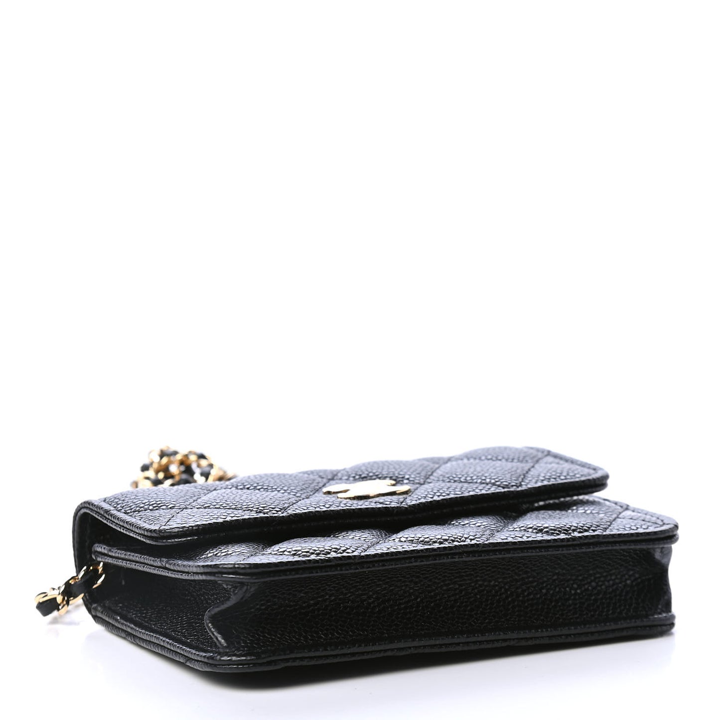 Caviar Quilted Miss Coco Clutch With Chain Black