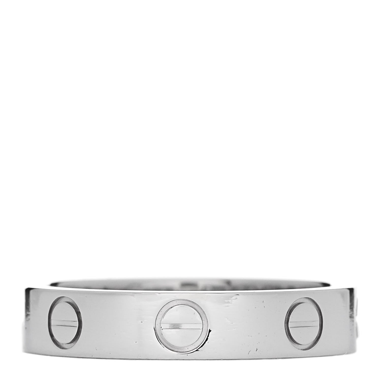 Cartier Platinum 3.5mm LOVE Wedding Band Ring 51 5.75 1 of 6