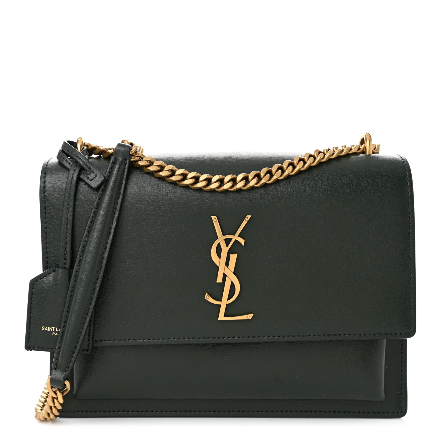 Saint Laurent Smooth Calfskin Medium Monogram Sunset Satchel Vert Kaki 1 of 10