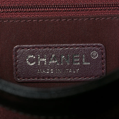 Chanel Goatskin Quilted Small CC University Shopping Tote Black 5 of 10