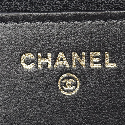 Chanel Lambskin Quilted Boy Wallet On Chain WOC Black 8 of 12