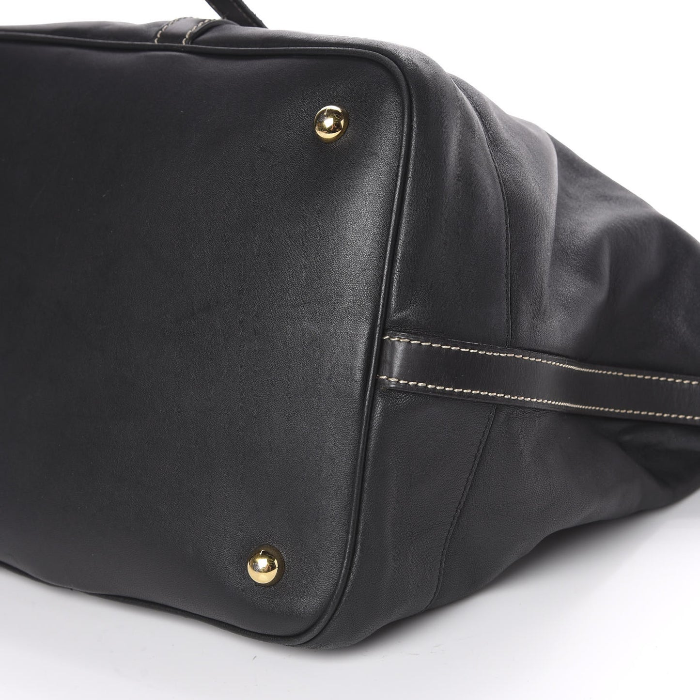 Lambskin Satchel Black Tan