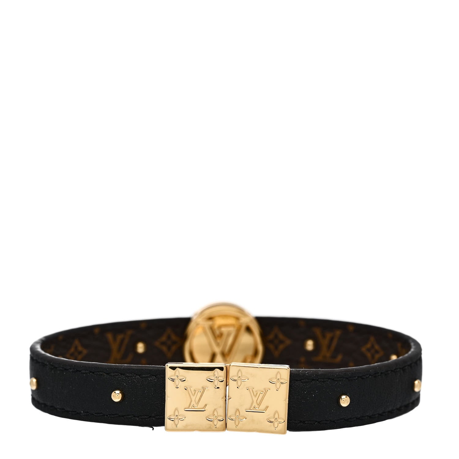 Louis Vuitton Monogram LV Circle Reversible Bracelet 17 Black 5 of 7