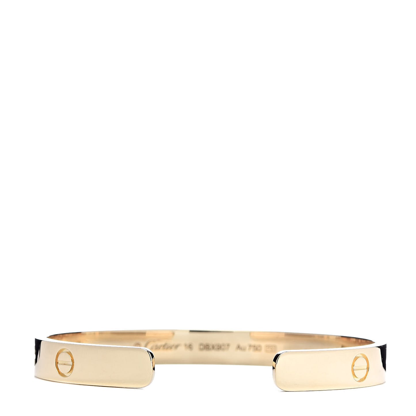 18K Yellow Gold LOVE Cuff Bracelet 16