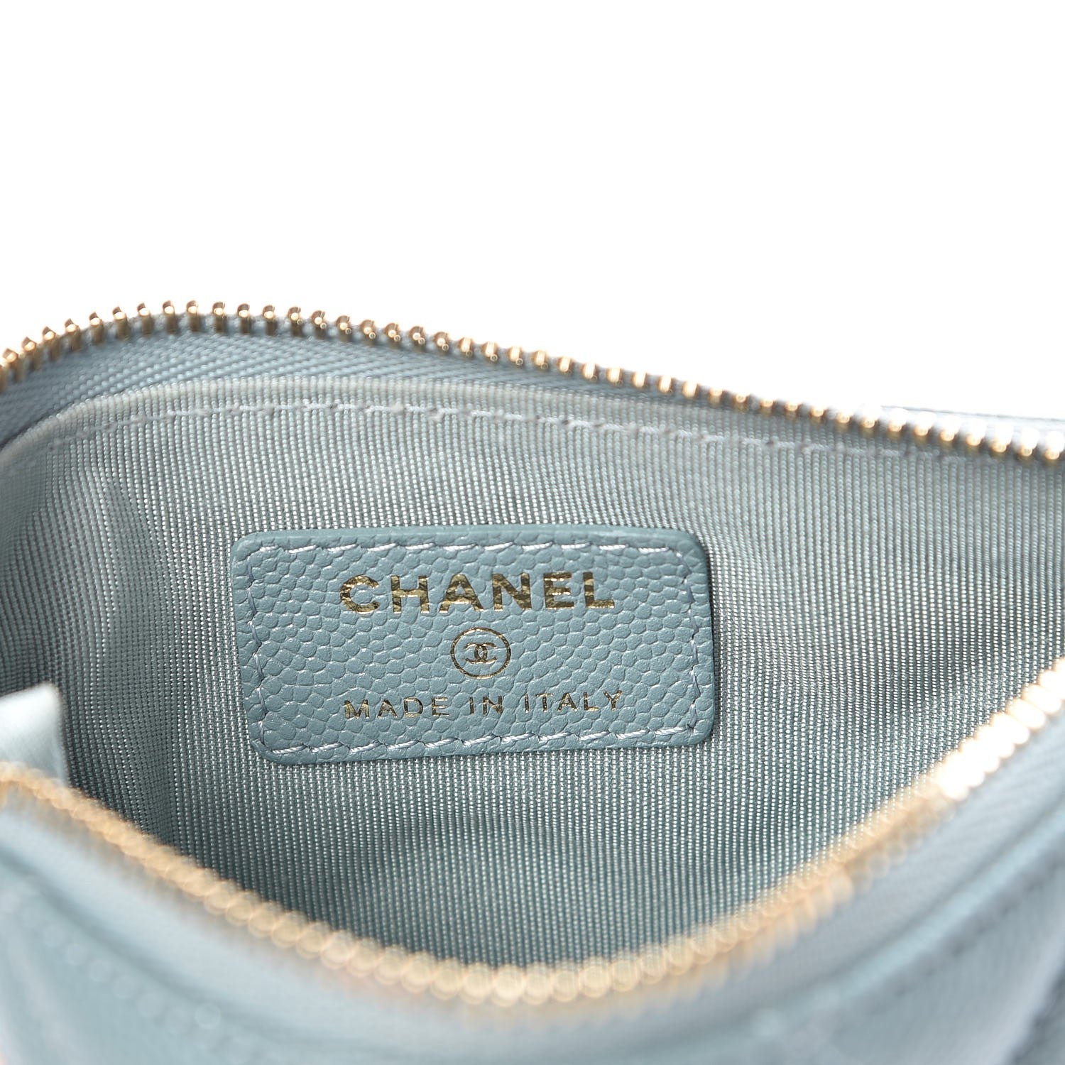 Chanel Iridescent Caviar Quilted Small Cosmetic Case Light Blue 6 of 8