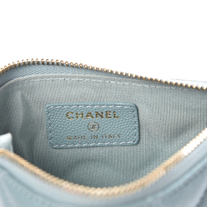 Chanel Iridescent Caviar Quilted Small Cosmetic Case Light Blue 6 of 8