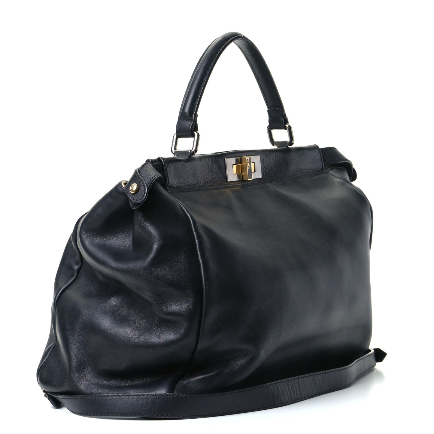 Calfskin Calf Hair Leopard Print Large Peekaboo Iconic Satchel Black