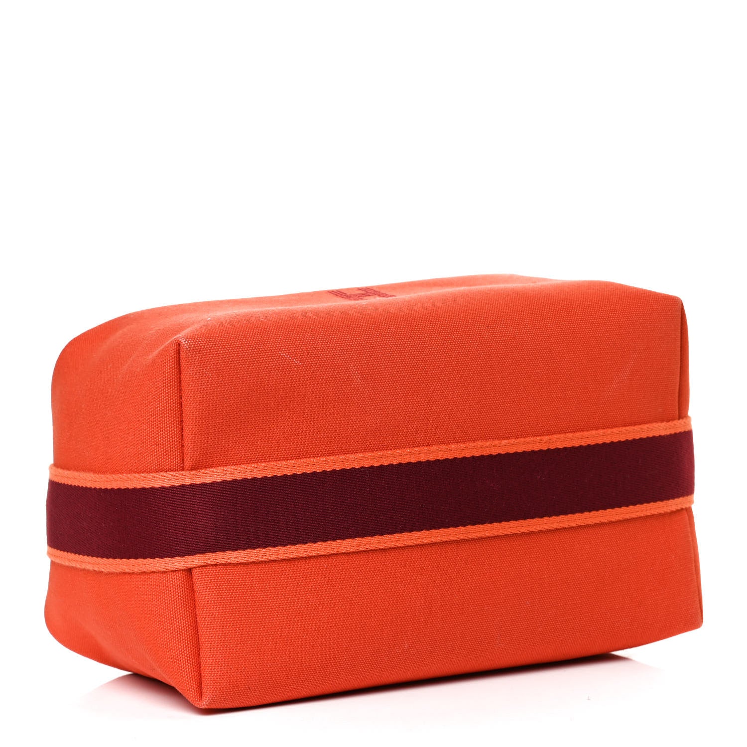 Hermes Canvas Large Bride-A-Brac Pouch Orange Feu Burgundy 4 of 11