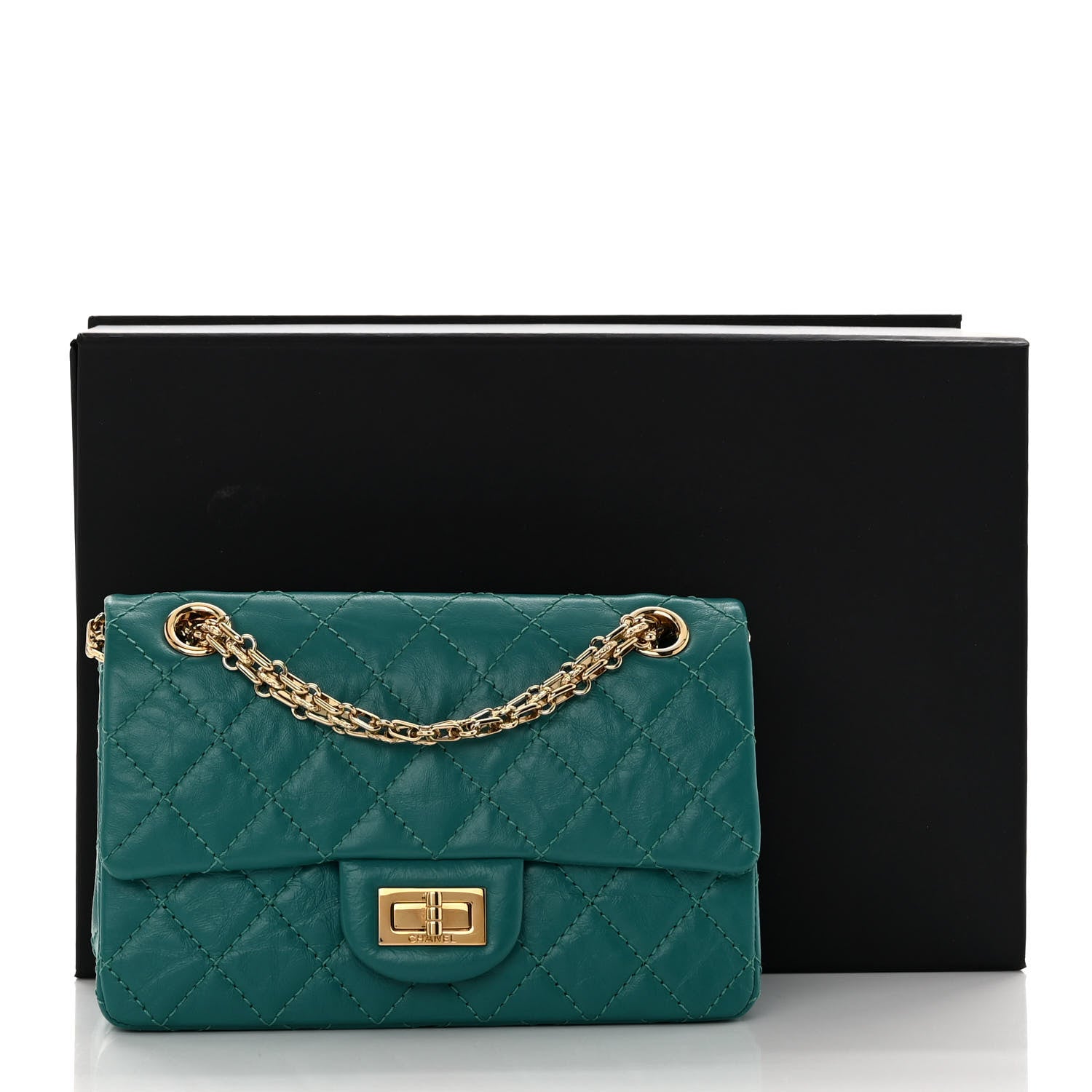 Chanel Aged Calfskin Quilted 2.55 Reissue Mini Flap Green 12 of 12