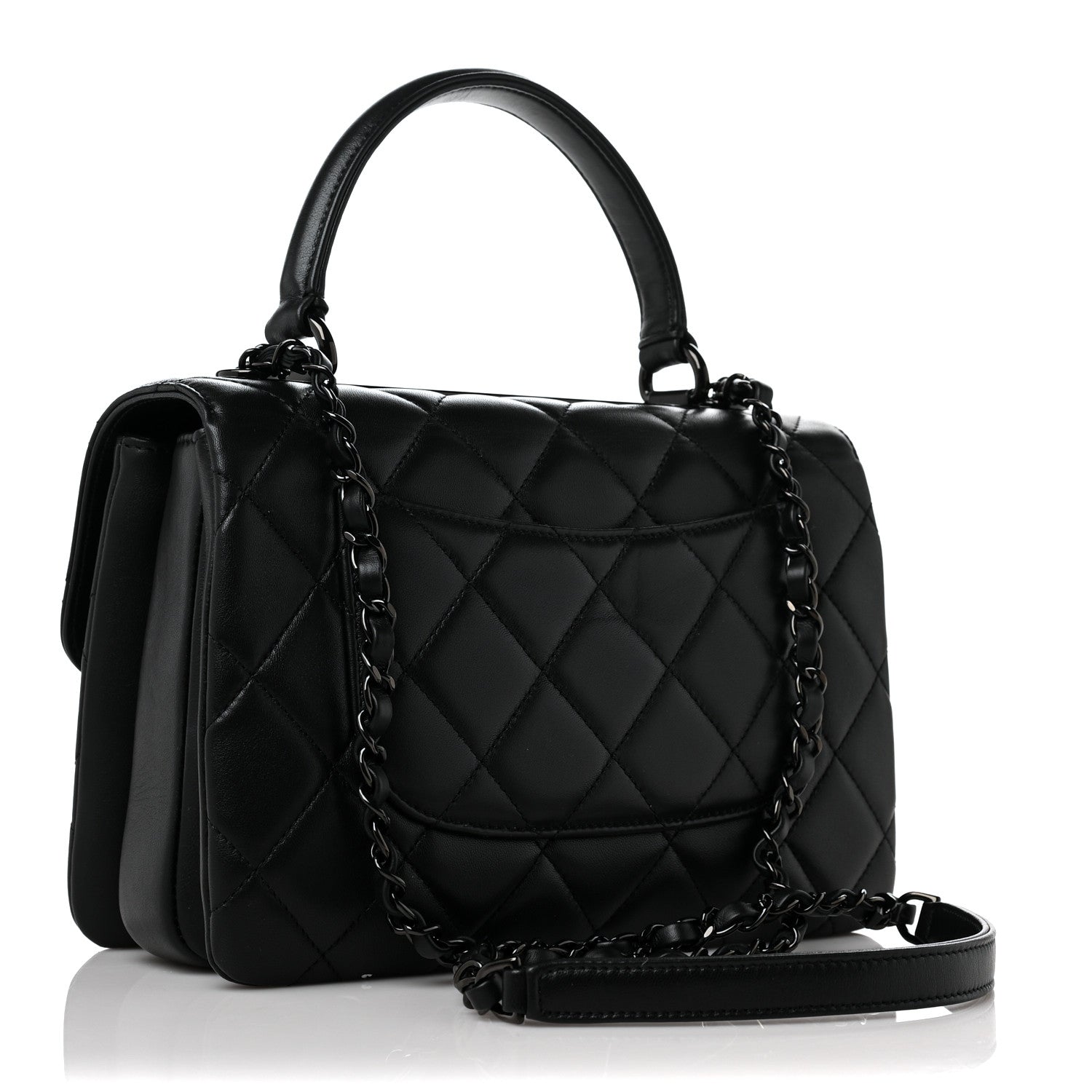 Chanel Lambskin Quilted Small Trendy CC Dual Handle Flap Bag So Black 3 of 11