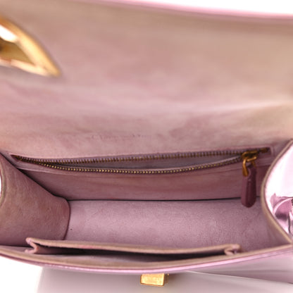 Christian Dior Metallic Patent Studded Small Diorama Flap Bag Pink 5 of 12