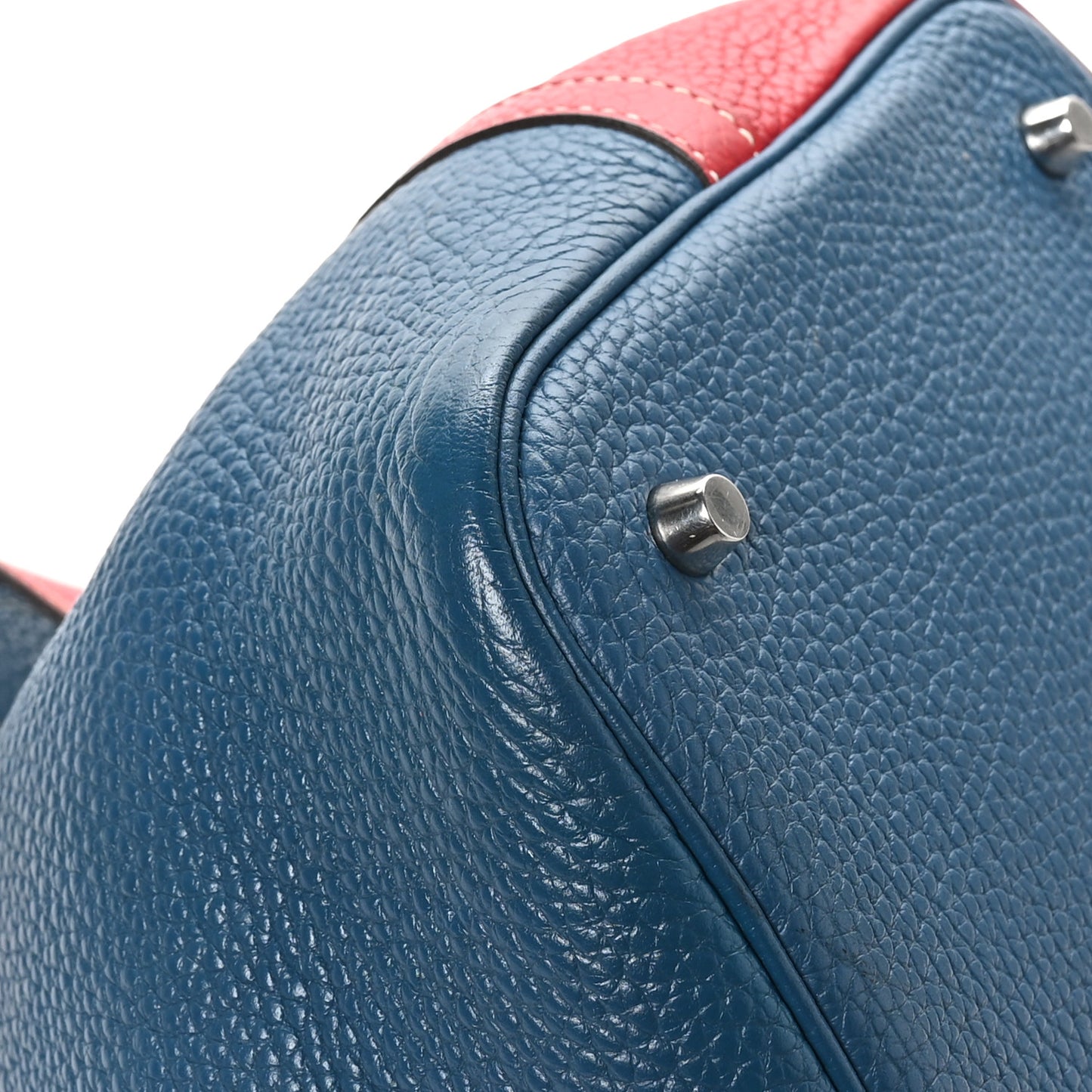 Taurillon Clemence Picotin Lock 22 MM Rouge Casaque Bleu Thalassa