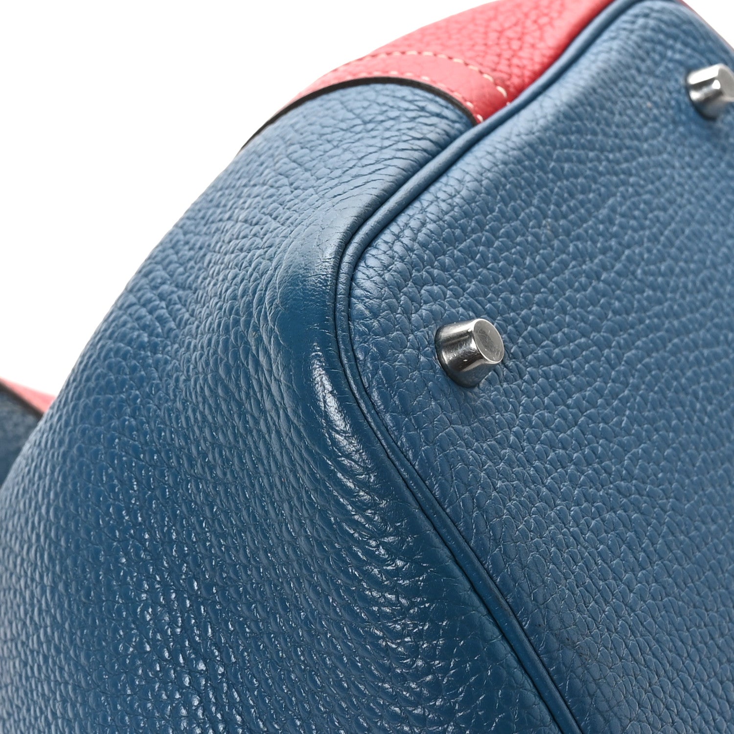 Hermes Taurillon Clemence Picotin Lock 22 MM Rouge Casaque Bleu Thalassa 11 of 12