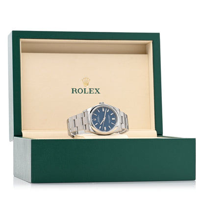 Rolex Stainless Steel 36mm Oyster Perpetual Watch Med Blue 126000 5 of 5