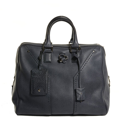 Saint Laurent Grained Leather Oversized Muse Bowler Blue 1 of 8