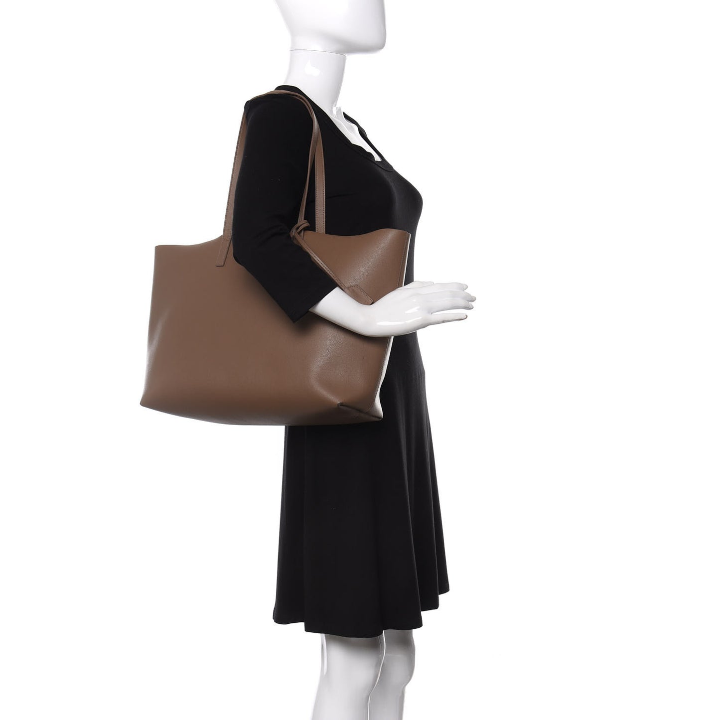 Calfskin Large Shopping Tote Taupe