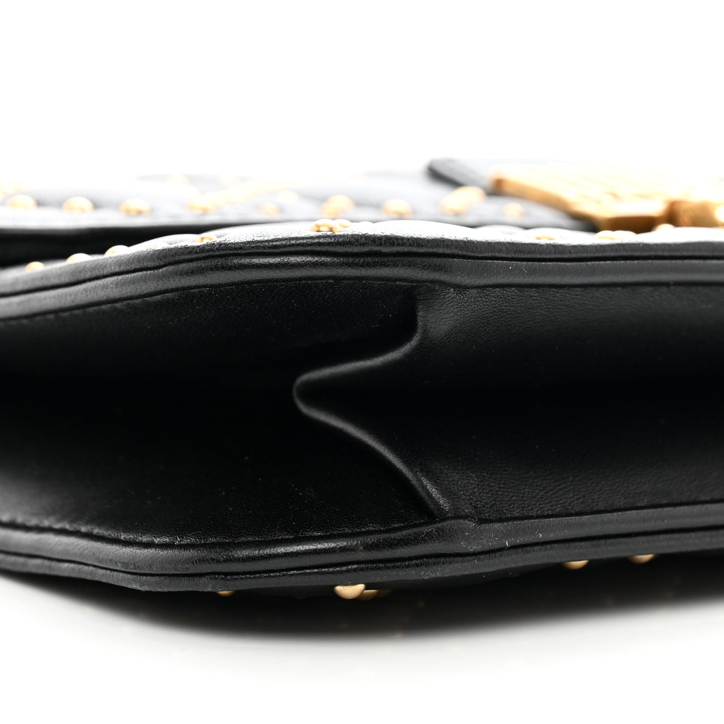 Lambskin Cannage Studded Large Dioraddict Flap Bag Black