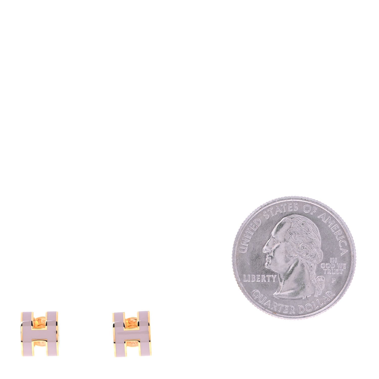 Hermes Gold Lacquered Mini Pop H Earrings Marron Glace 2 of 4
