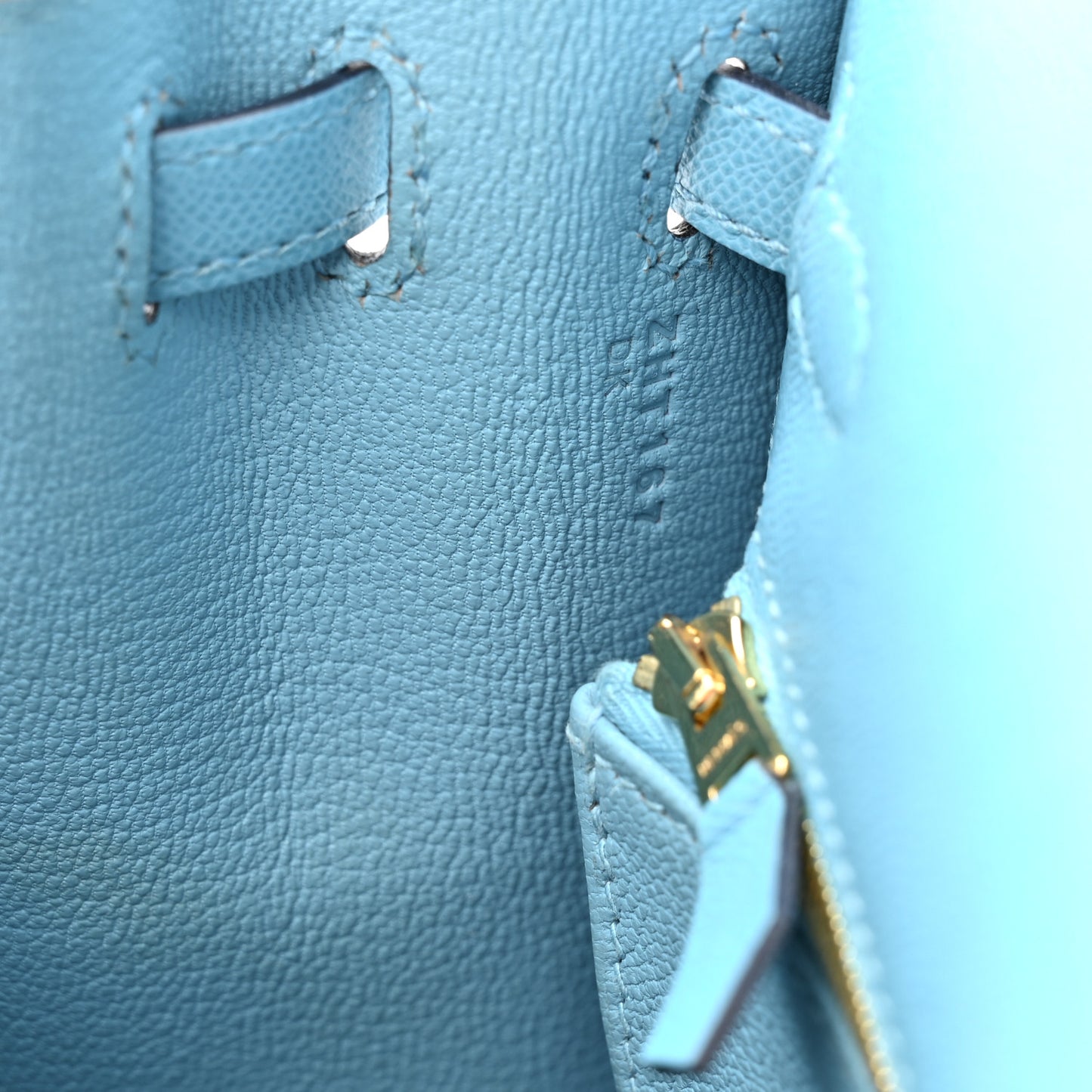 Madame Calfskin Kelly Sellier 25 Bleu Du Nord