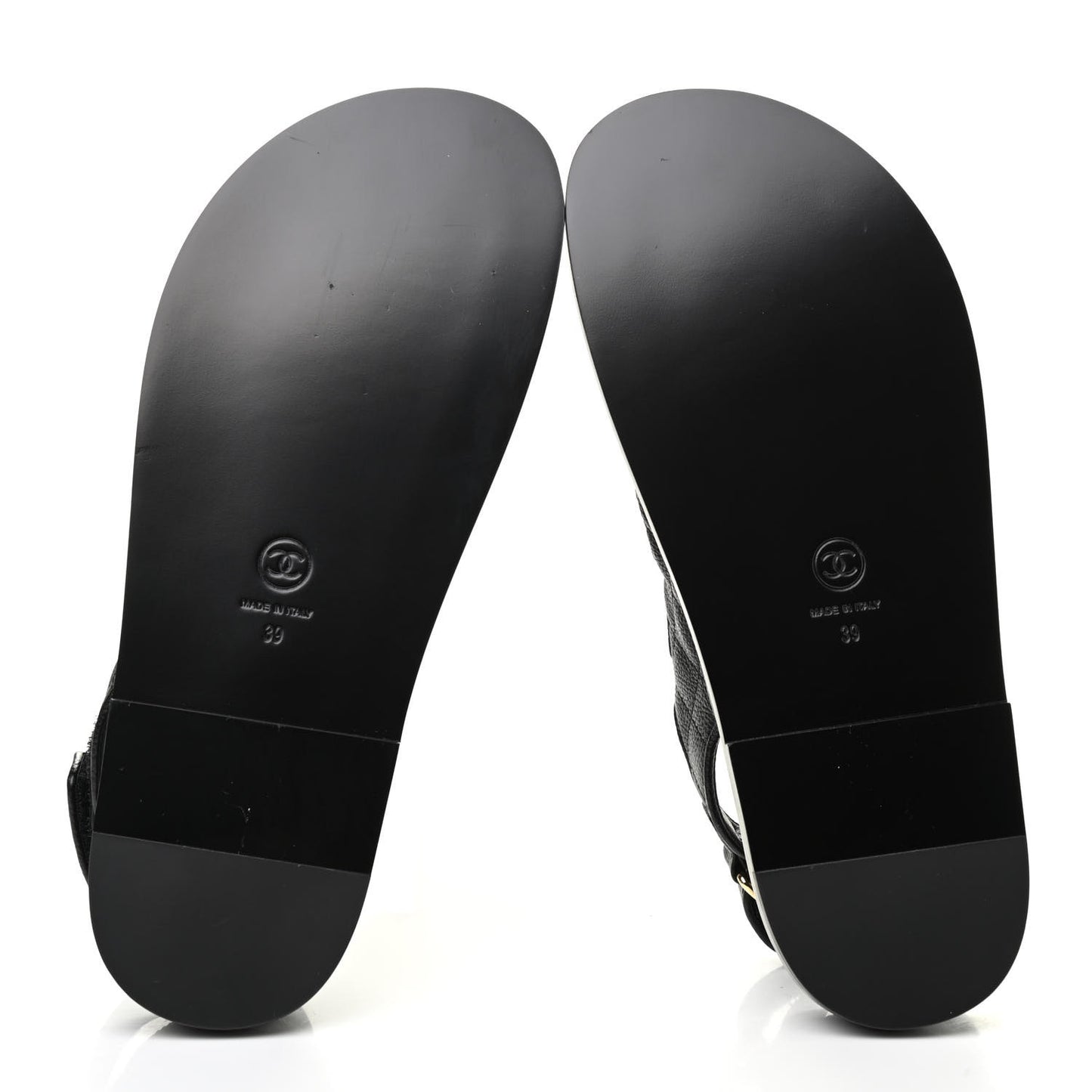 Grained Calfskin Velcro Dad Sandals 39 Black