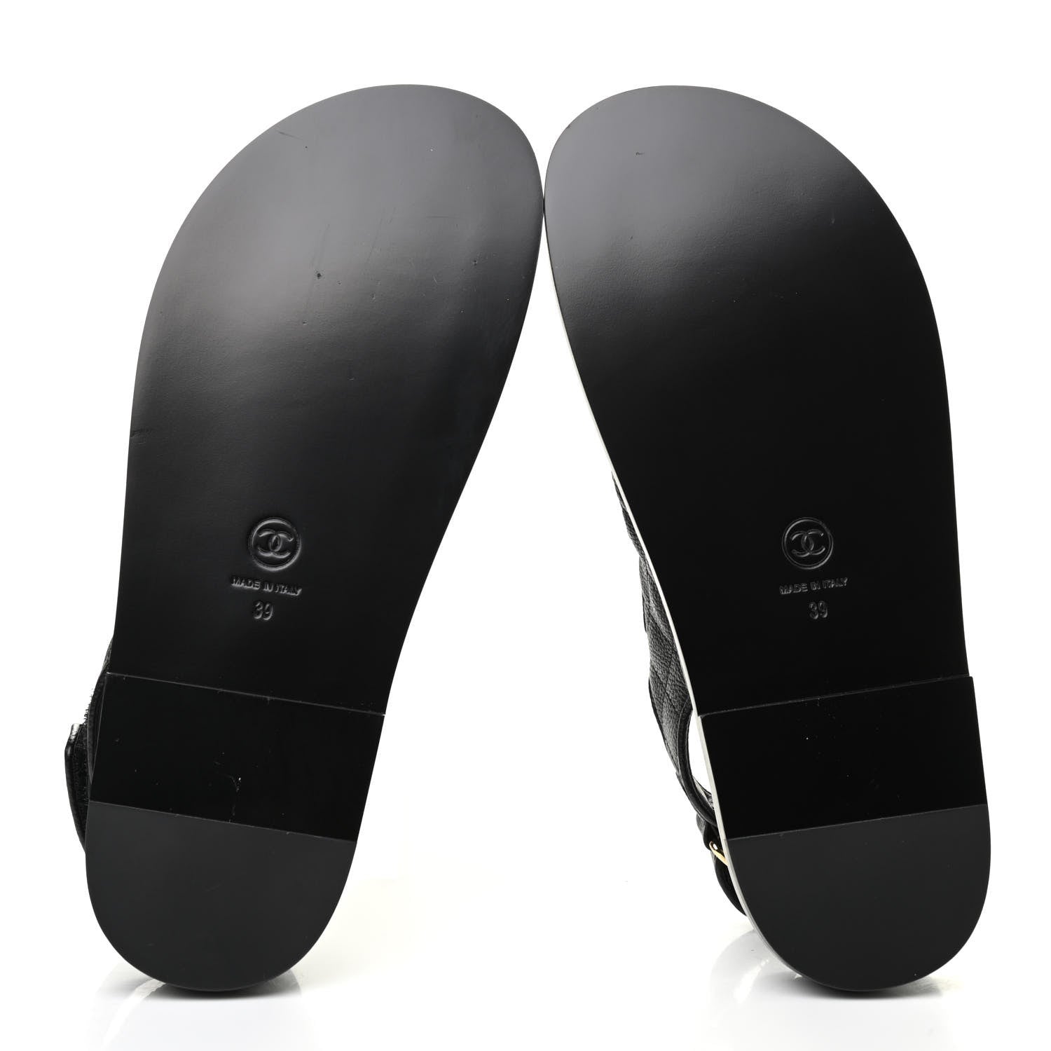 Chanel Grained Calfskin Velcro Dad Sandals 39 Black 5 of 8