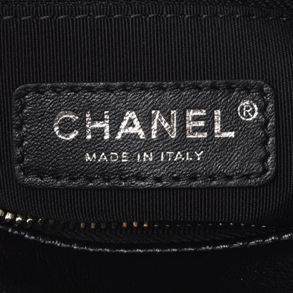 Chanel Metallic Crumpled Goatskin Quilted Small Gabrielle Hobo Black Gold 8 of 10