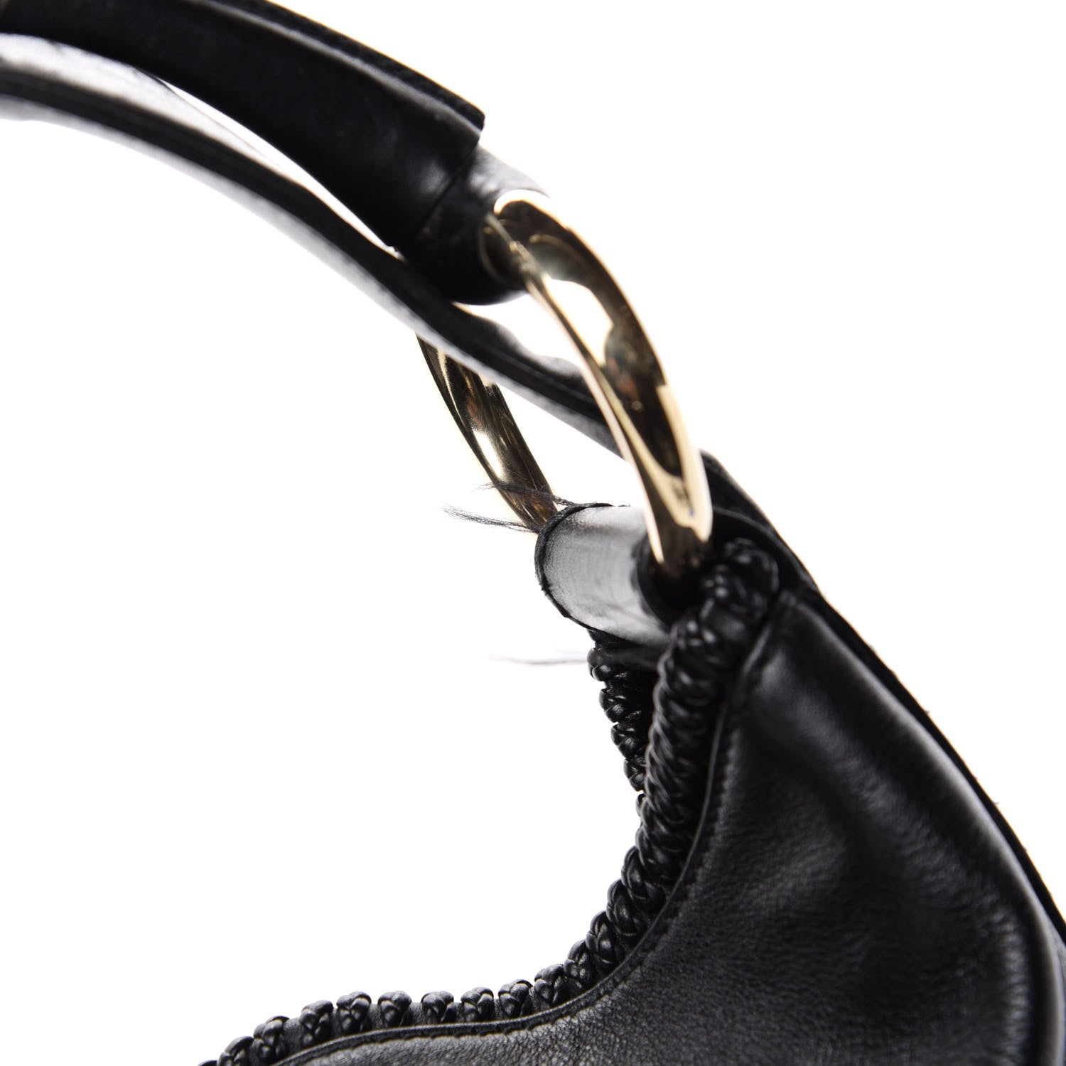 Gucci Calfskin Large Horsebit Chain Hobo Black 9 of 12