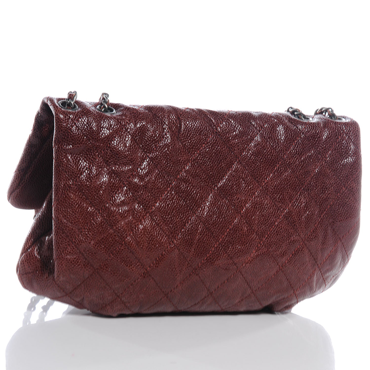 Chanel Caviar Quilted Medium Elastic Flap Bordeaux 3 of 8