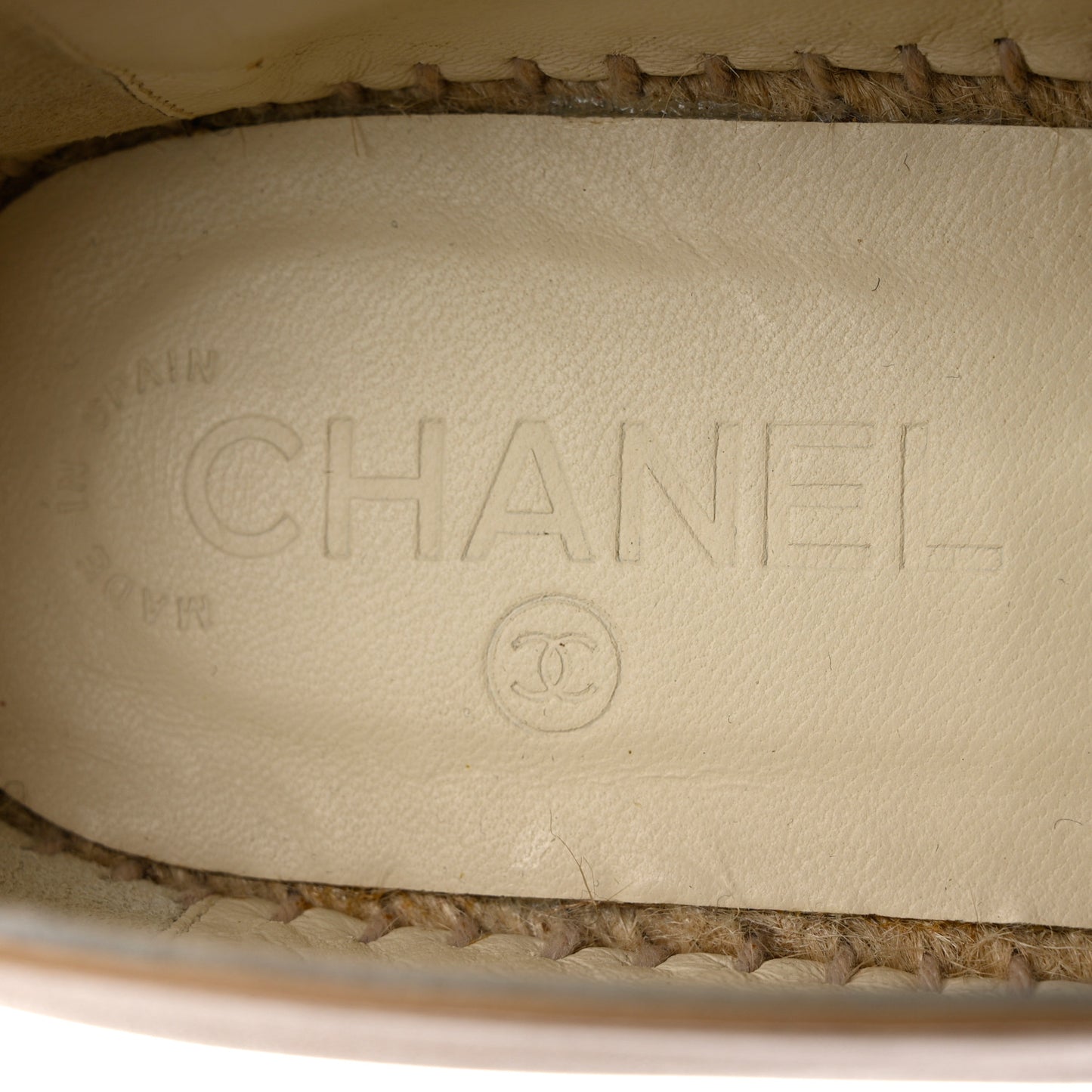 Lambskin CC Espadrilles 42 Beige Black