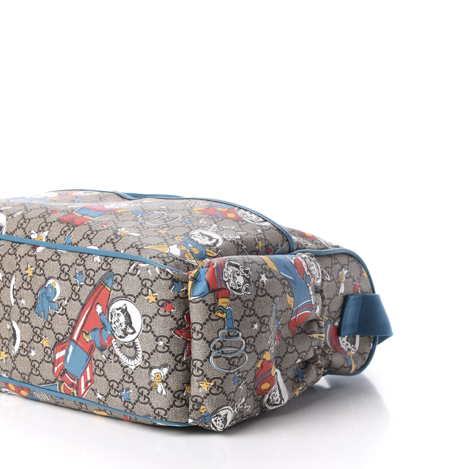 Gucci GG Supreme Monogram Space Cats Diaper Bag Turquoise 8 of 11