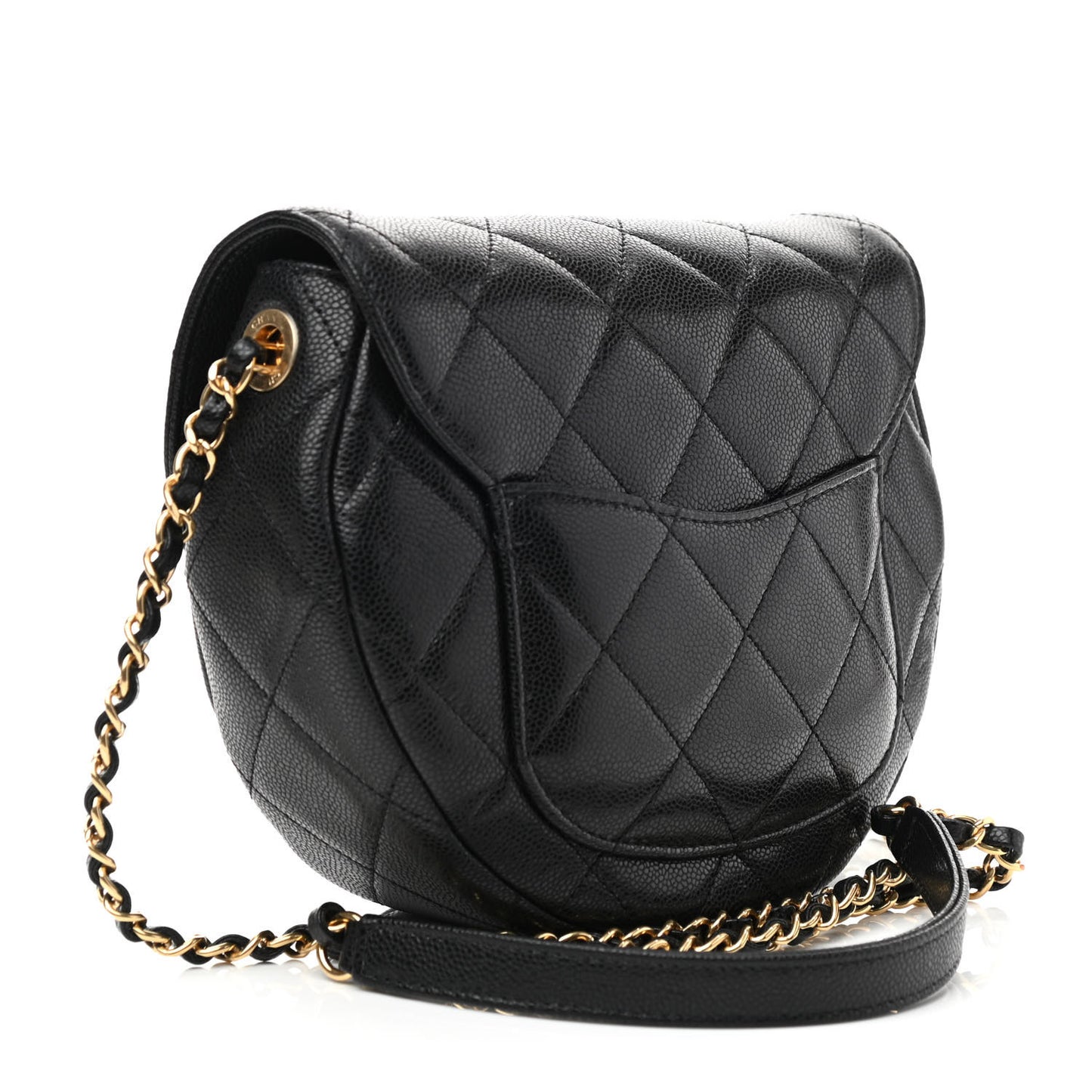 Caviar Quilted Small Messenger Flap Black