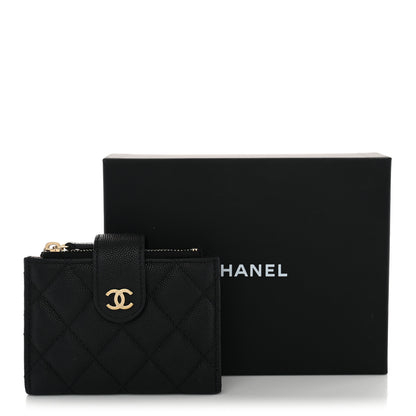 Chanel Caviar Quilted Compact Zipped Pocket Wallet Black 8 of 8