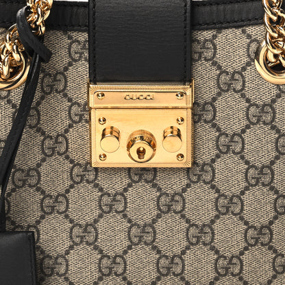 Gucci GG Supreme Monogram Small Padlock Tote Black 8 of 10