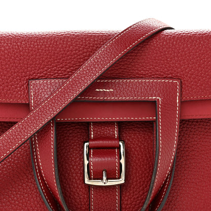 Hermes Taurillon Clemence Halzan 31 GM Rouge H 7 of 13