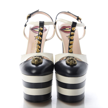 Gucci Calfskin Angel T-Strap Platform High Heel Pumps 35 Black 2 of 9