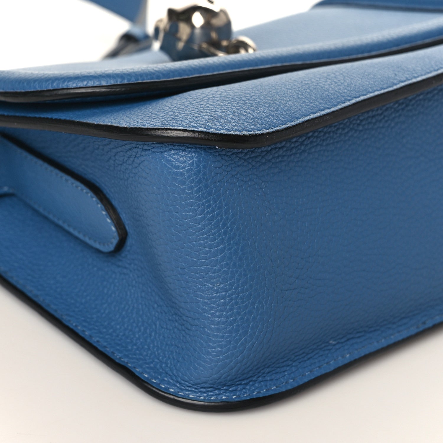 Alexander McQueen Grained Calfskin Padlock Crossbody Bag Blue 7 of 11