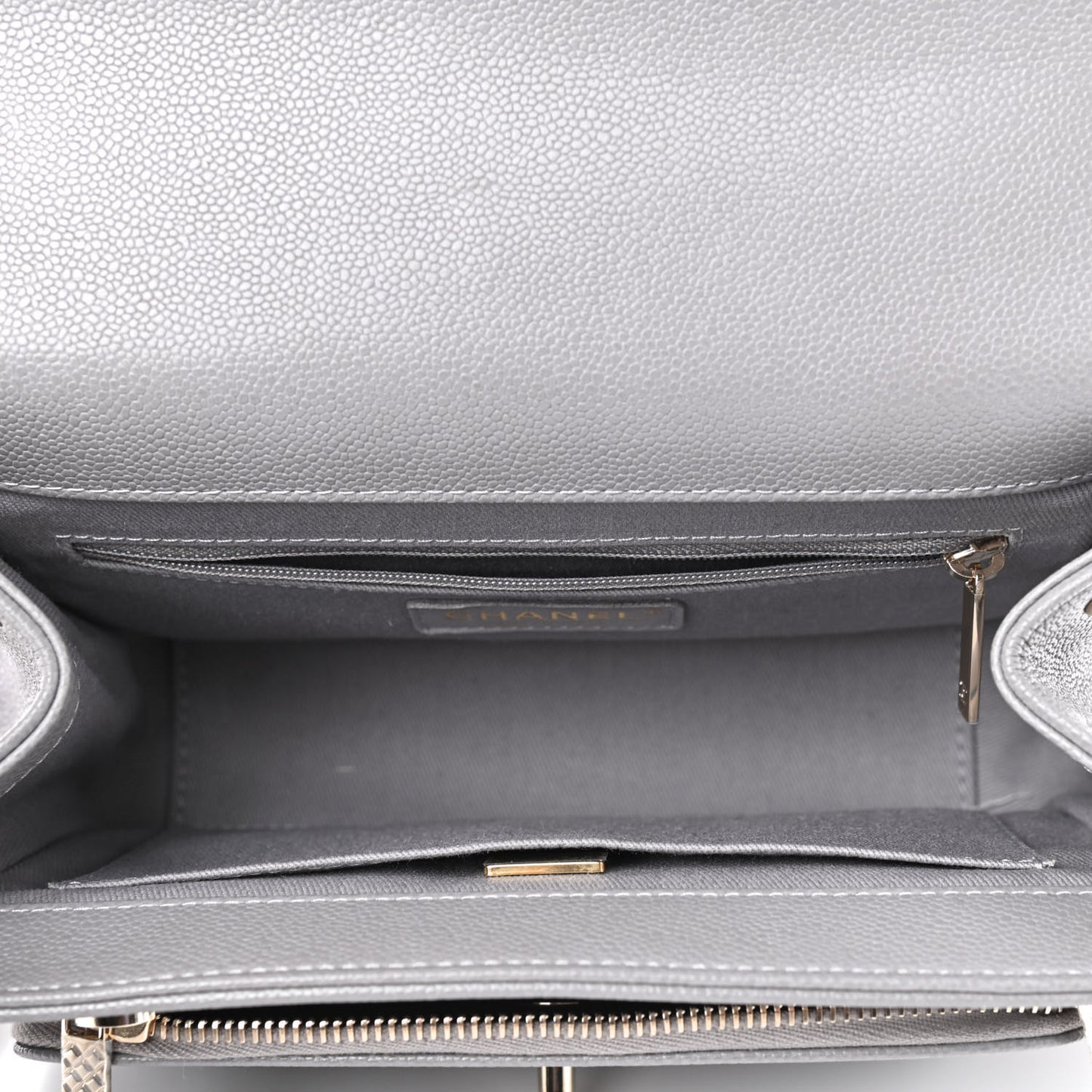 Caviar Quilted Medium Business Affinity Flap Grey