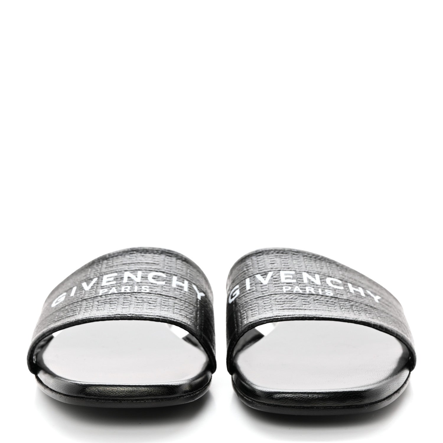 Givenchy Coated Canvas Logo 4G Embossed Flat Sandals 38 Black 2 of 9