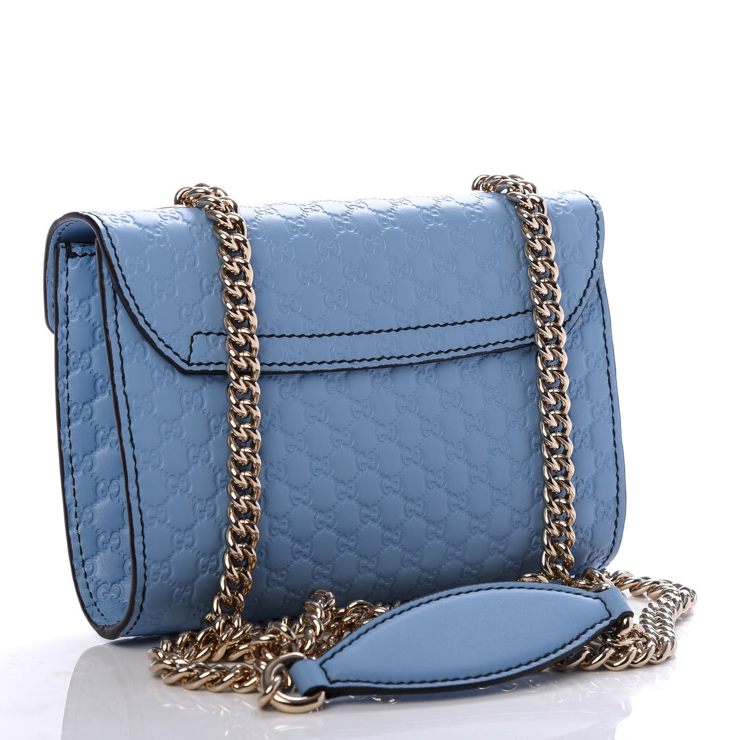 Soft Microguccissima Mini Emily Chain Shoulder Bag Mineral Blue
