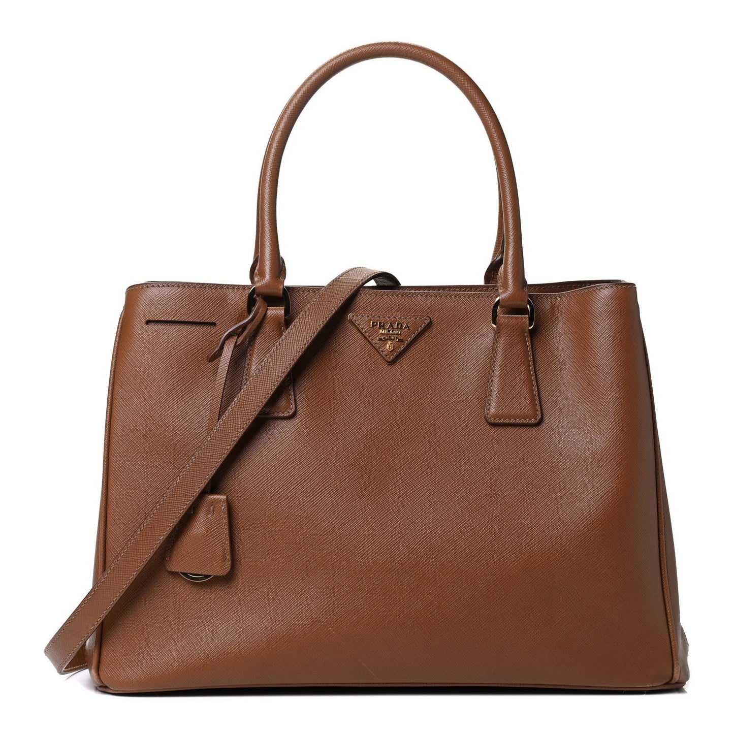 Saffiano Lux Medium Tote Caramel