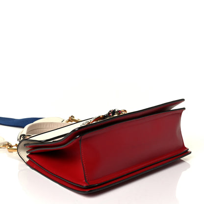 Gucci Calfskin Sylvie Web Small Queen Margaret Top Handle Bag Hibiscus Red Mystic White 3 of 8