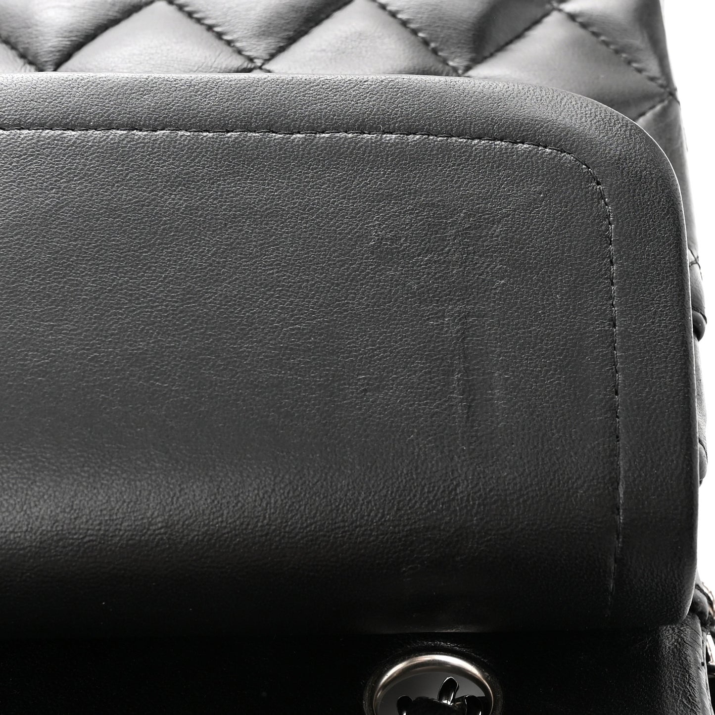 Lambskin Quilted Medium Double Flap Black