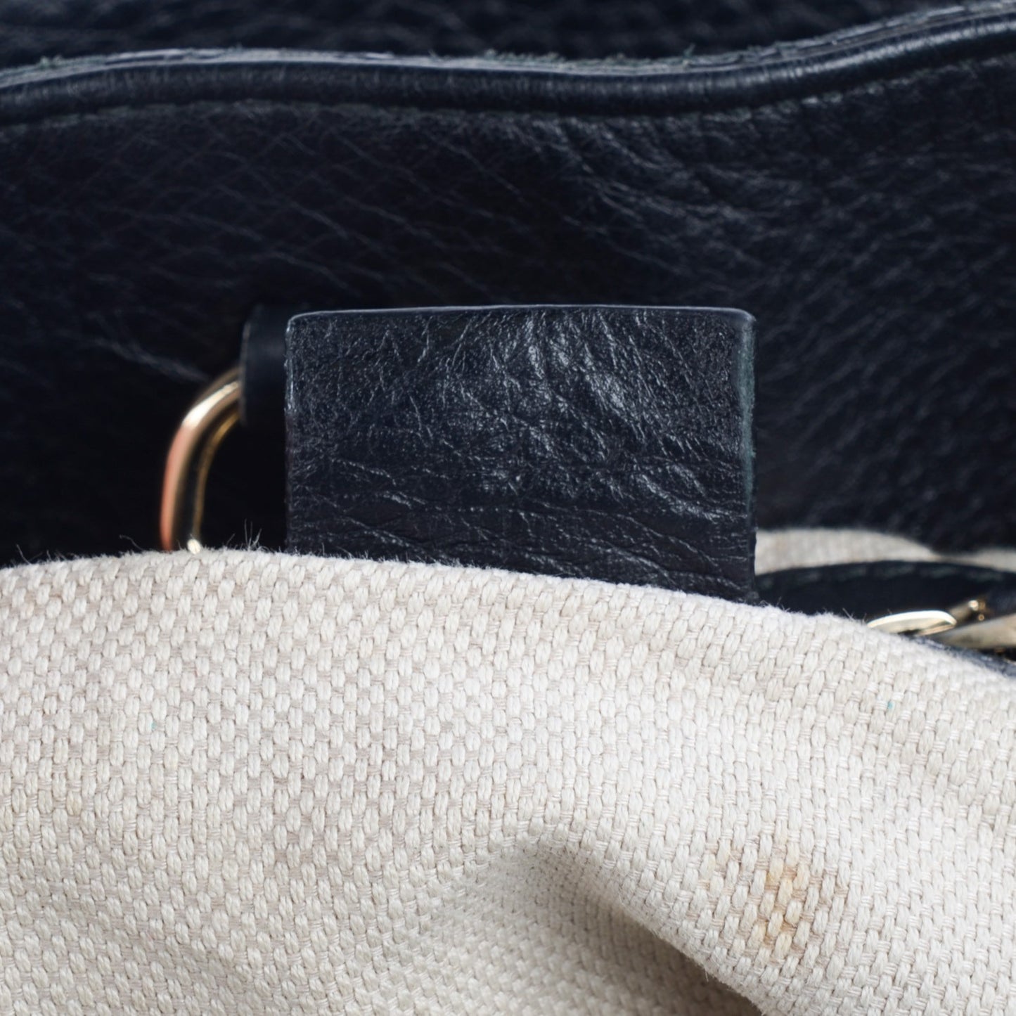 Pebbled Calfskin Medium Soho Chain Shoulder Bag Black