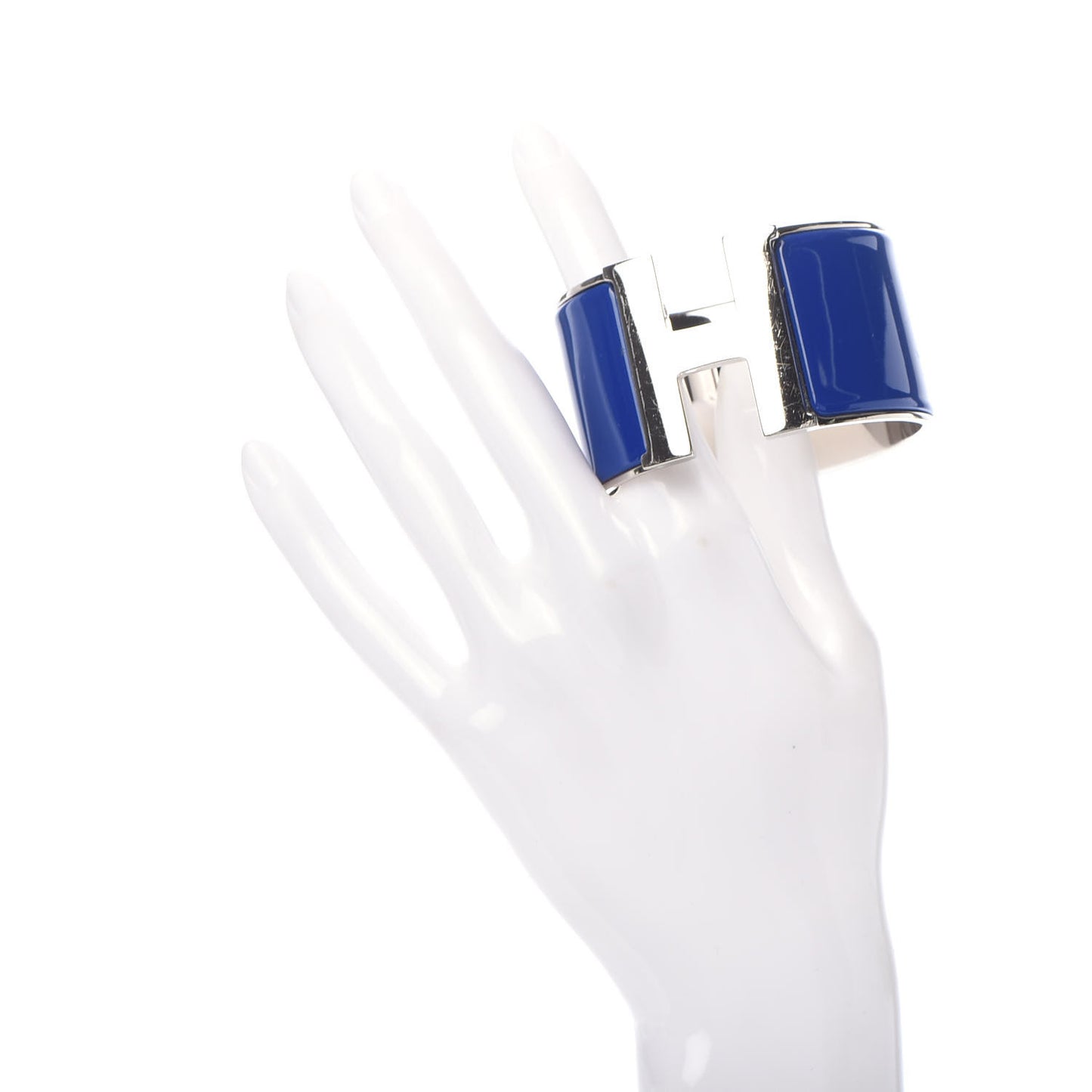 Enamel Extra Wide Clic Clac H Bracelet Bleu Electrique